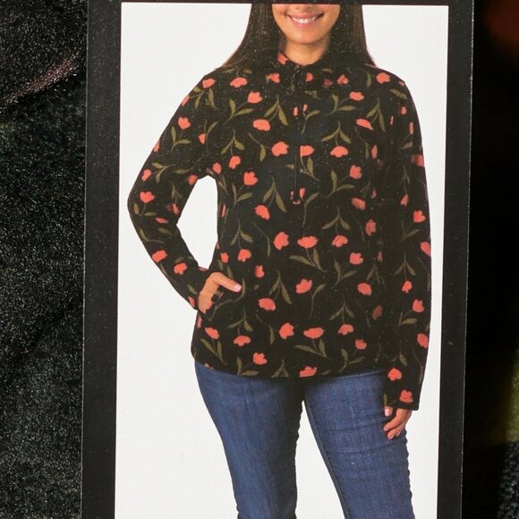 Black Nwt O'Neill Ladies' Half Zip Polar Fleece Hoodie‎ - Picture 2 of 8